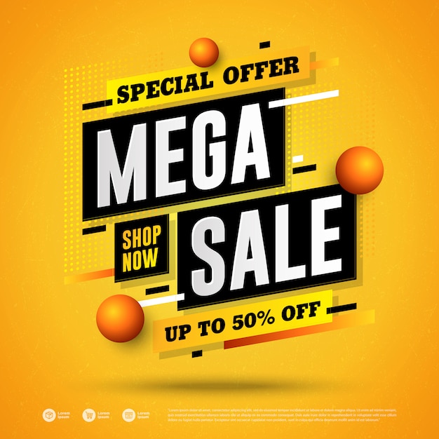 Vector mega sale special offer square design