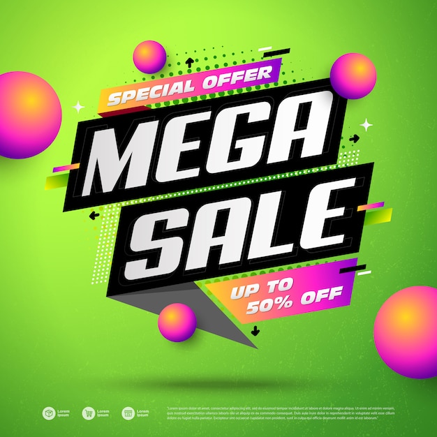 Vector mega sale special offer square design