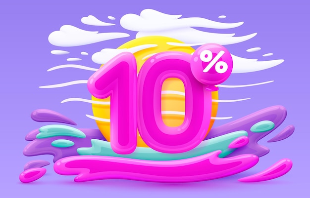 Mega vendita offerta speciale palco podio percentuale 10 simmer time lifestyle happy banner travel vector