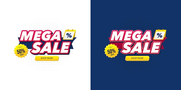 Vector mega sale speciale aanbieding banner promotieontwerp met verschillende opties