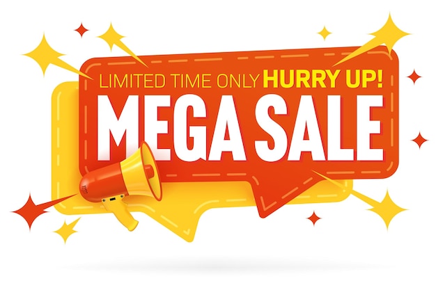 Mega sale sticker announcement