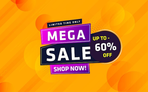 Mega sale super offer sale banner with editable text effect