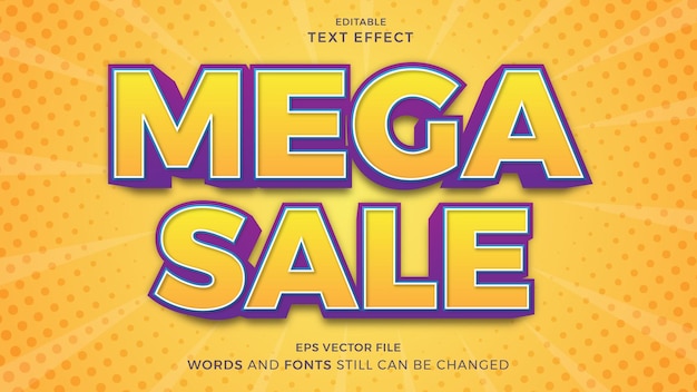 Mega sale teksteffect bewerkbare sjabloon