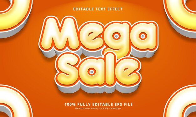 Vector mega sale tekststijl bewerkbaar teksteffect