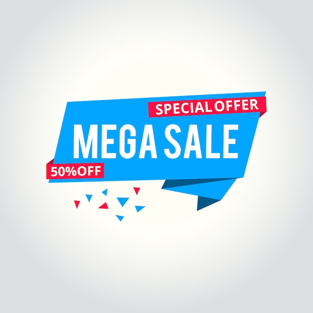 Mega sale template banner, vector illustration