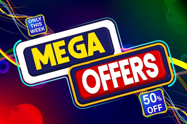 Vector mega sale template limited time special offer