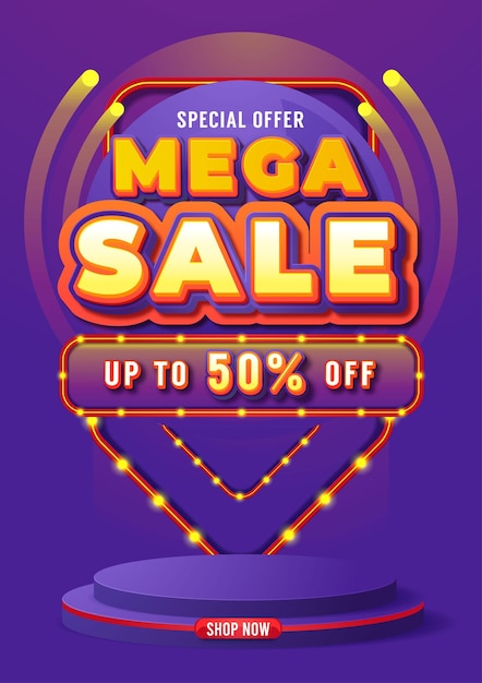 Vector mega sale vector banner design