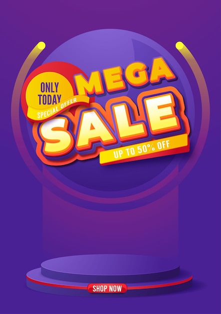 Mega Sale Vector Banner Ontwerp