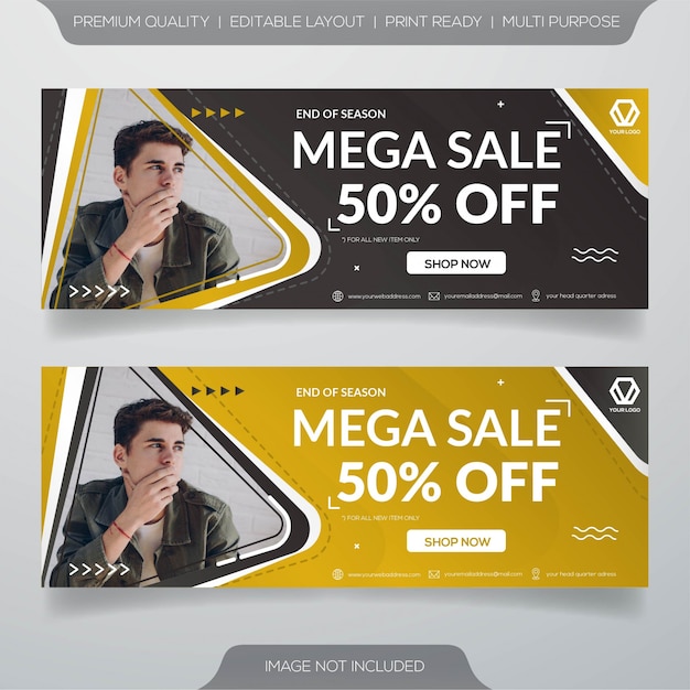 Mega sale web banner template