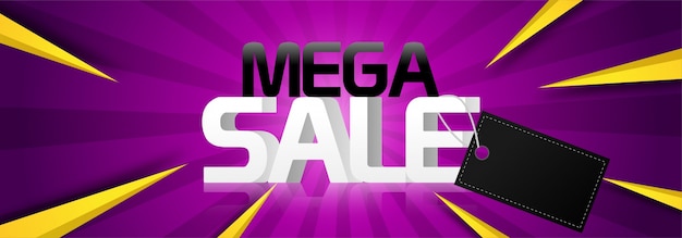 Vector mega sale website banner.