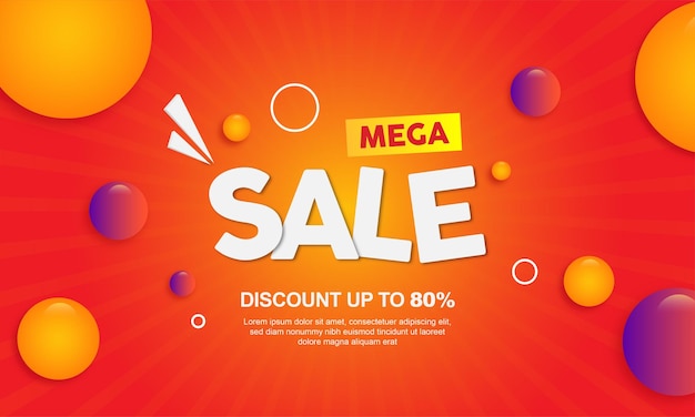 Vector mega sale with discount up to