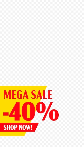 Mega sale with  percent off social media stories template