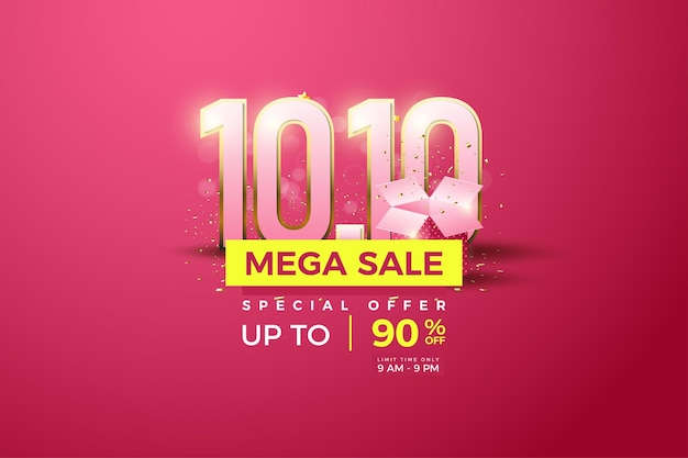 Vector mega sale with special offer background