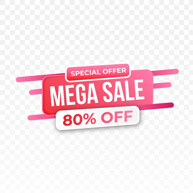 Mega sale with transparent background