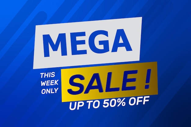 Mega sale50 percent up to banner template