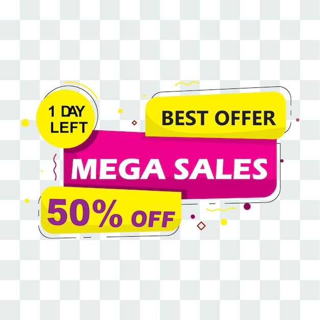 Vector mega sales banner design template