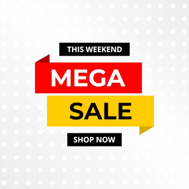 mega sales banner template of promotion