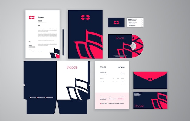 Vector mega set branding briefpapier ontwerp