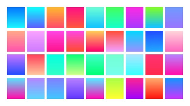 Mega set collection colorful soft pastel gradients palettes combinations swatches