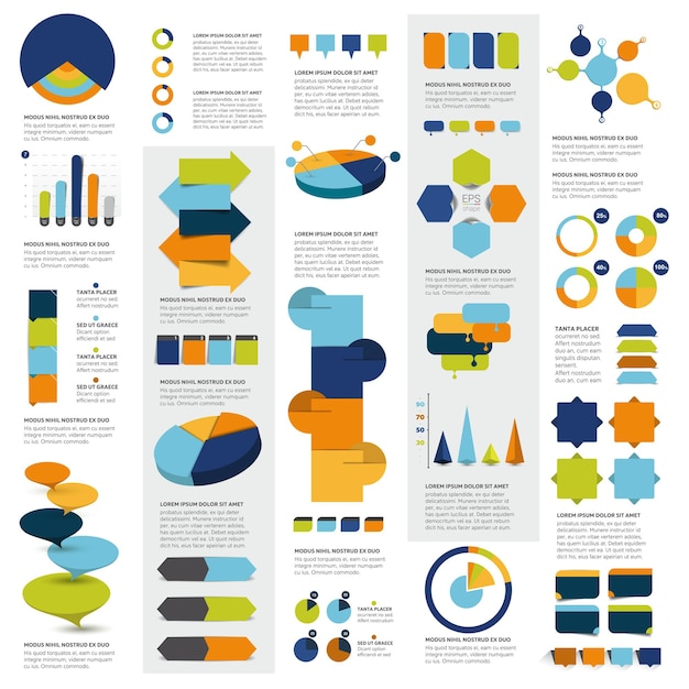 Мега набор элементов инфографики диаграммы графики круговые диаграммы диаграммы речевые пузыри
