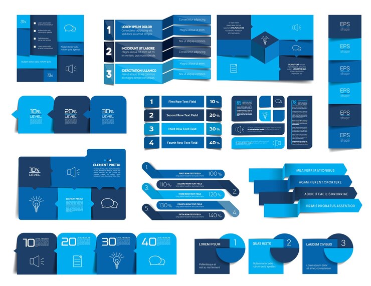 Vector mega set of infographics elements schedules tabs banners charts minimalistic vector design infographic