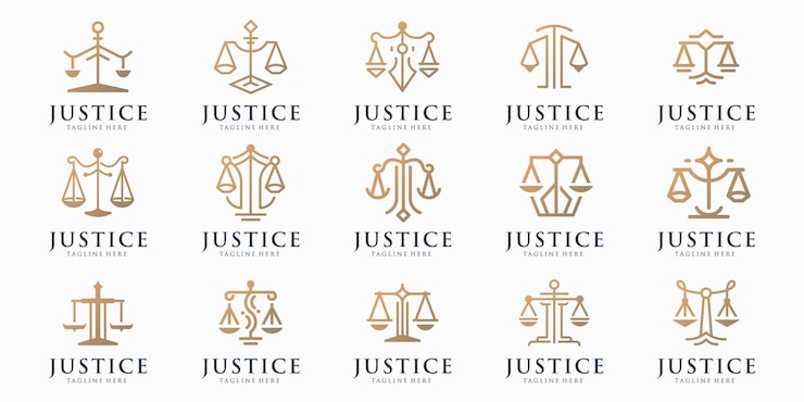 Vector mega set law firm logo collection justice logos design and gold color