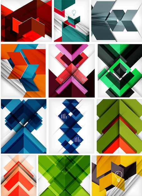 Vector mega set of paper geometric backgrounds