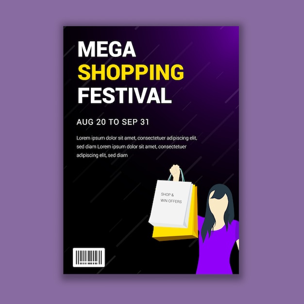 Mega shopping festival flyer design