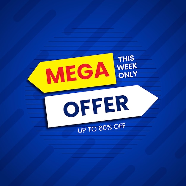 Vector mega-uitverkoopaanbieding en bannersjabloon