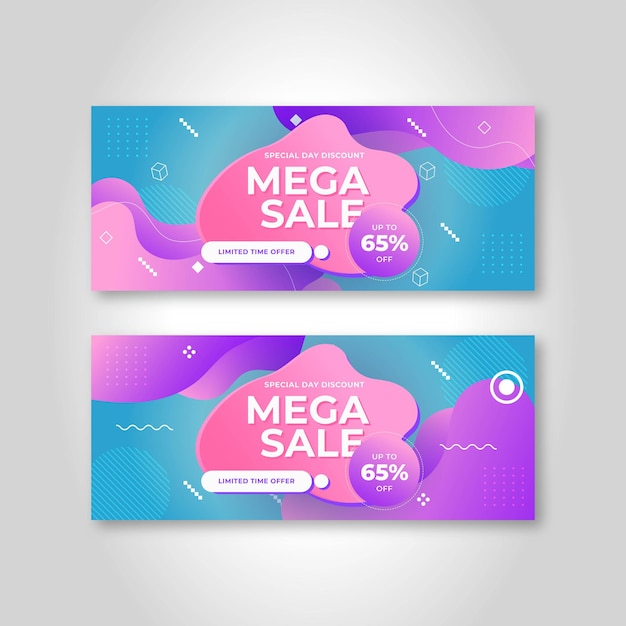Mega verkoop banner zakelijke promotie sjabloonontwerp Premium Vector