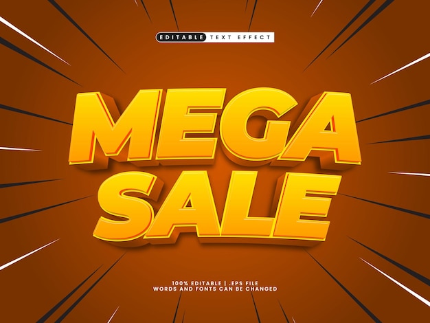 Mega verkoop bewerkbare tekst-effect in korting en verkoop tekst stijl