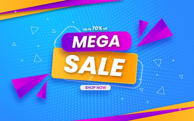 Vector mega verkoop horizontale banner achtergrond