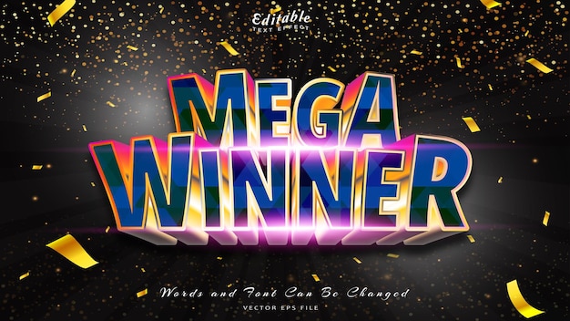 Vector mega winner text effect