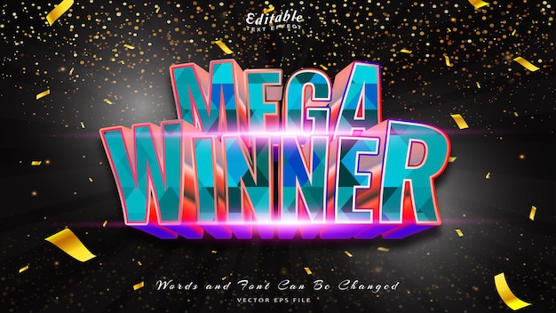 MEGA WINNER TEXT EFFECT