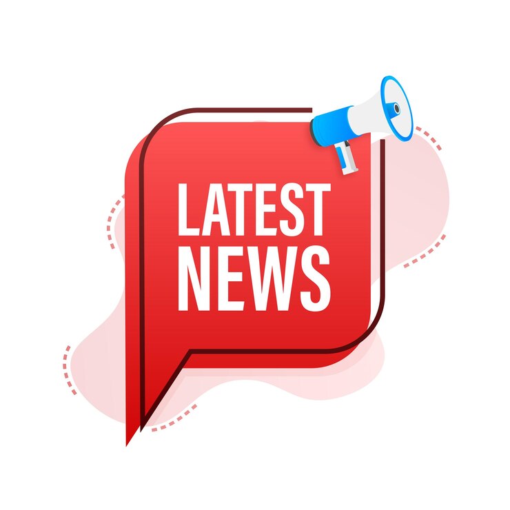 Vector megafoon met het laatste nieuws. megafoon banner. webdesign. vector voorraad illustratie.