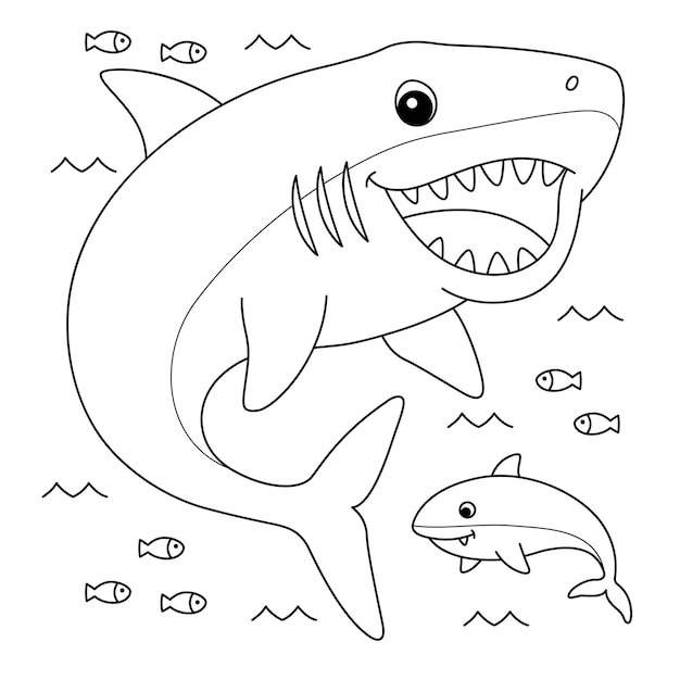 Megalodon Animal Coloring Page for Kids