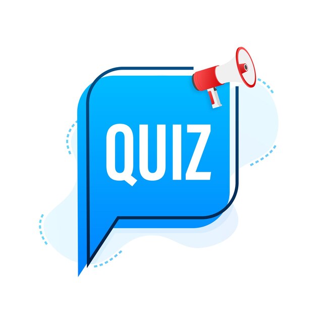 Megaphone banner - text Quiz. Vector stock illustration.