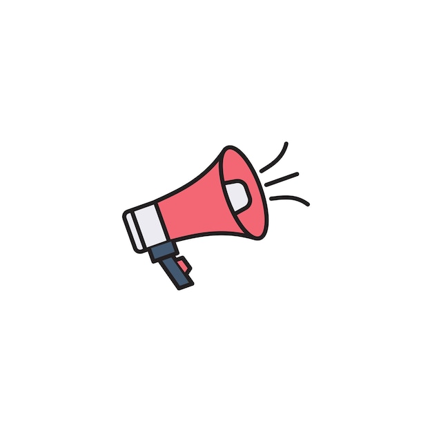 megaphone colored vector icon on white background