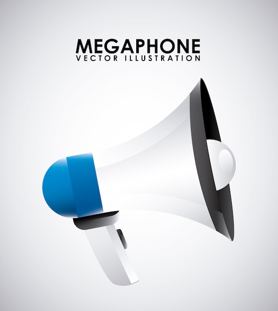 Дизайн мегафон на сером фоне векторная иллюстрация