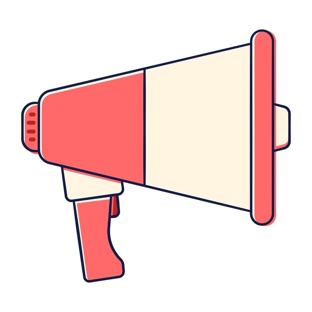 Megaphone flat design digital marketing illustration