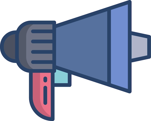 Megaphone linear color illustration
