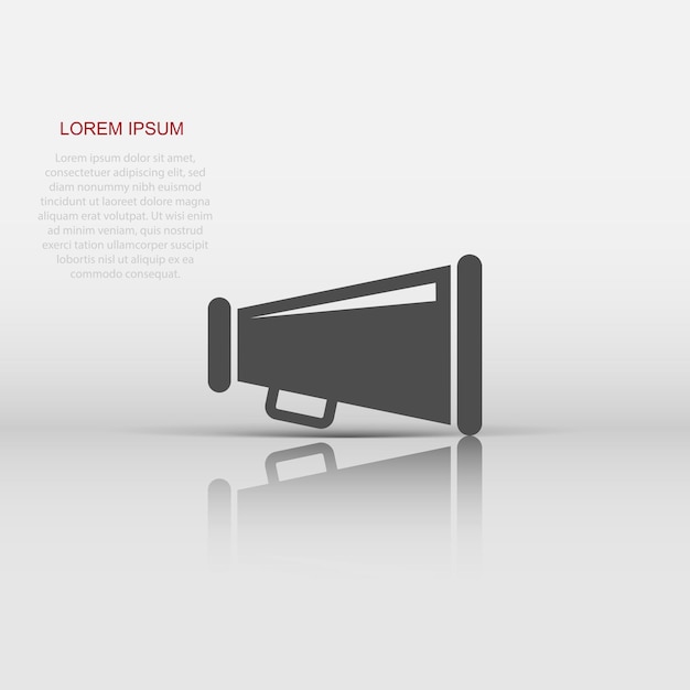 Иконка динамика мегафона в плоском стиле Буллхорн аудио объявление векторная иллюстрация на белом изолированном фоне бизнес-концепция вещания мегафона