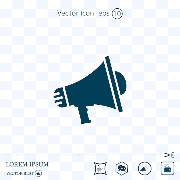 Megaphone symbol loudspeaker vector icon on background Eps 10