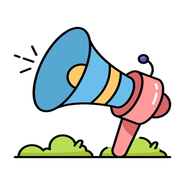 Megaphone vector gevulde omtrek icoon stijl illustratie symbool op witte achtergrond EPS 10 File