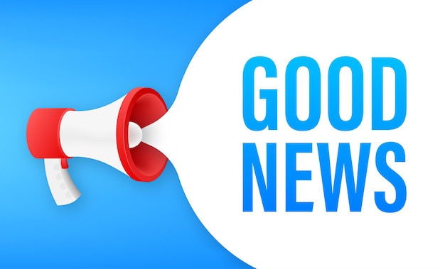 Megaphone with good news. megaphone banner. web design. vector stock illustration.