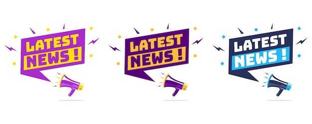 Megaphone with speech bubble and latest news announcement