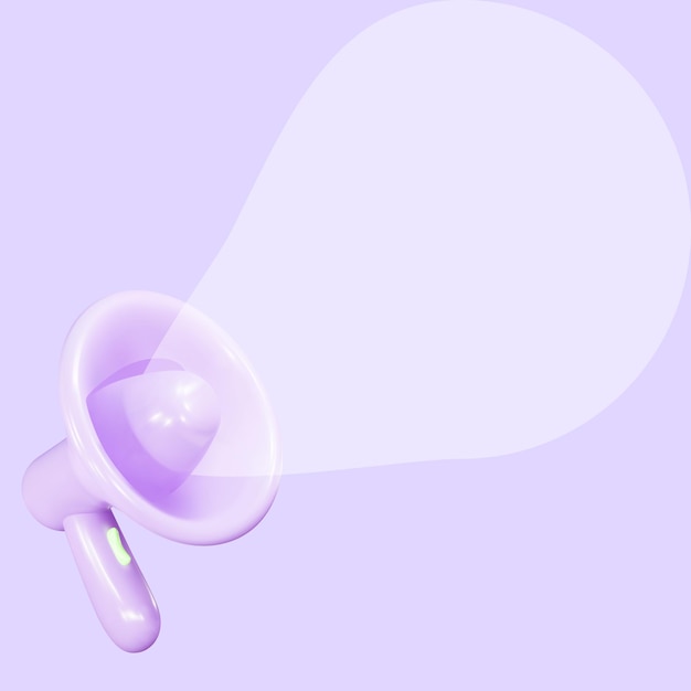 Megaphone with speech bubble on purple background with copy space Vector illustration