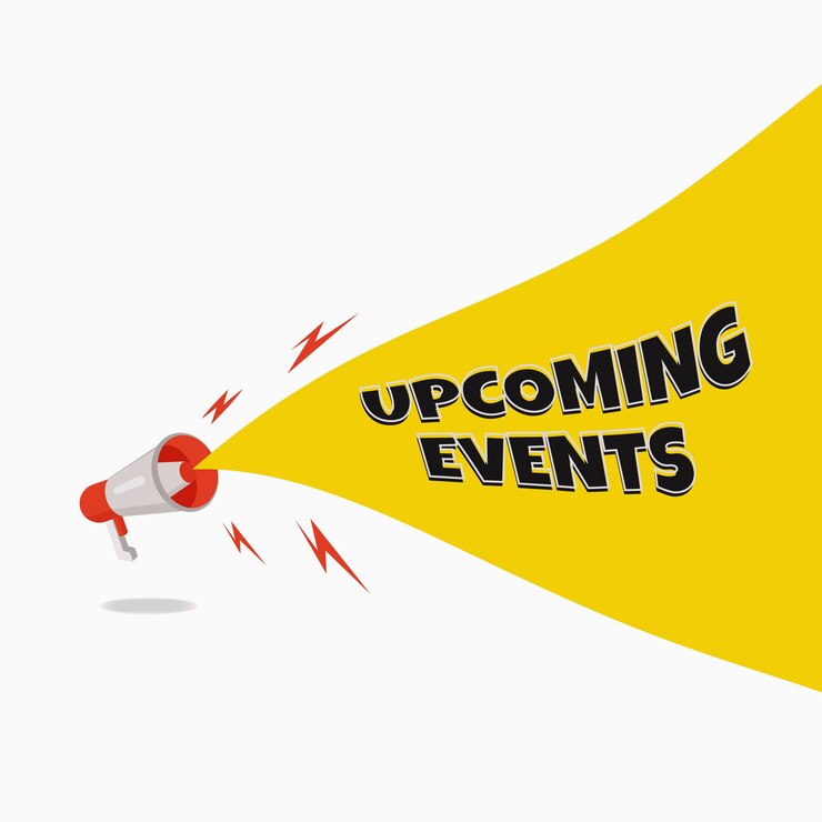 वेक्टर megaphone with upcoming events loud voice vector illustration