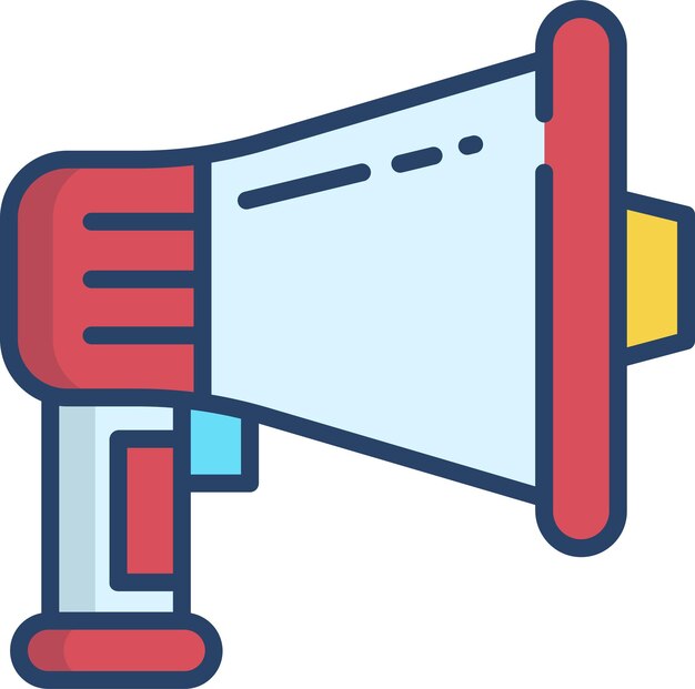 Megaphonesolid linear color vector illustration