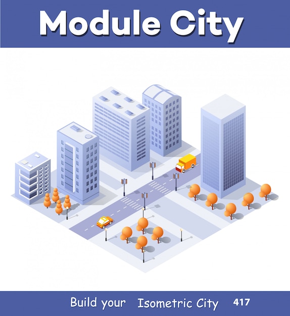 Vector megapolis city quarter